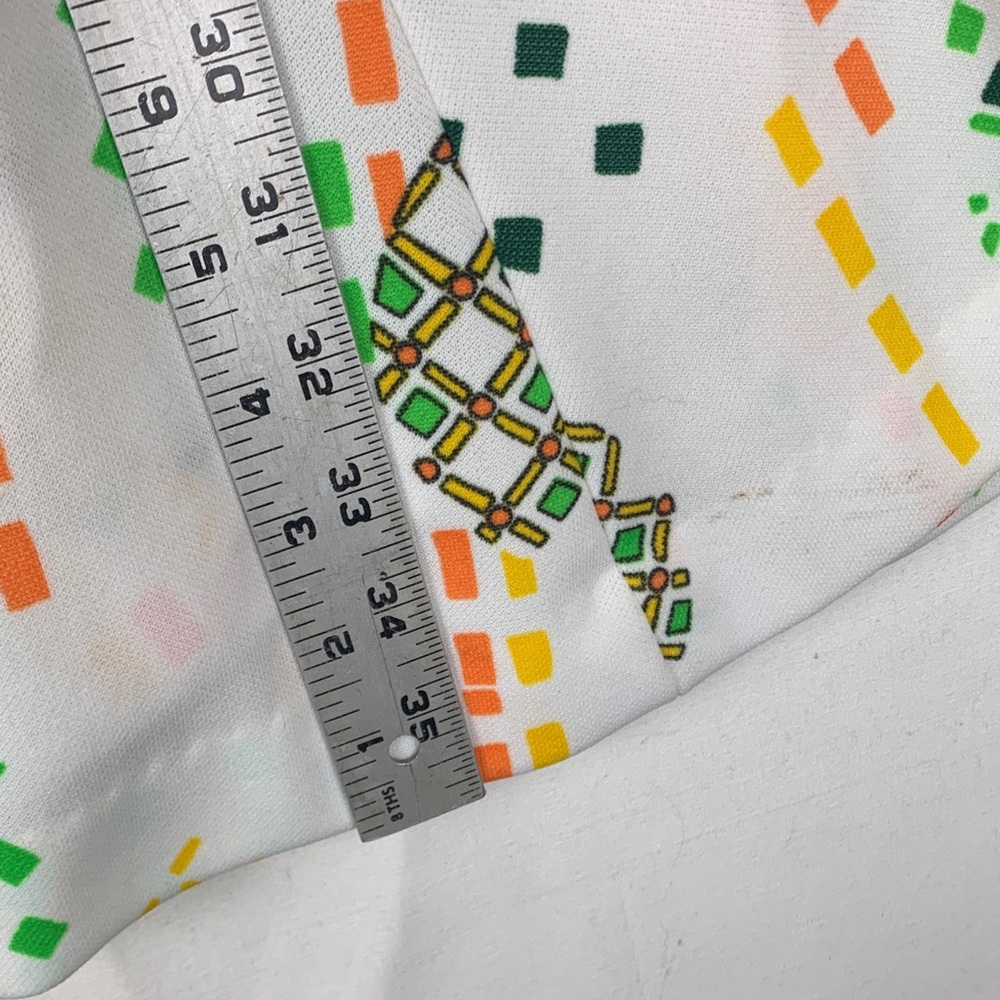 vintage 70s mini dress small medium print 60 Multicolor Geometric Pattern Shirt - Picture 7 of 10